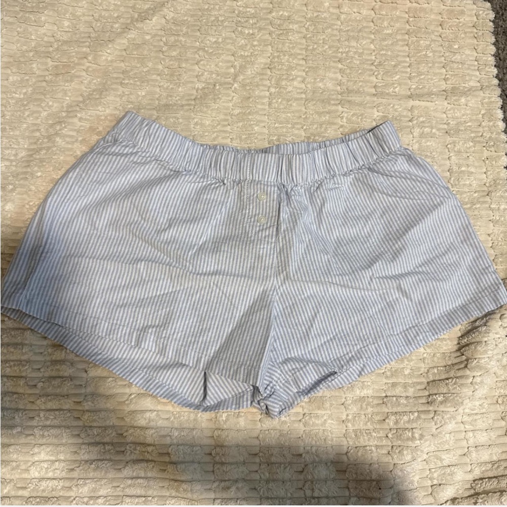 Brandy Melville Light Blue Striped Shorts